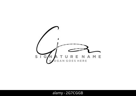 CJ Letter Signature Logo Template Elegantes Design Logo Zeichen Symbol Vorlage Vektor-Symbol Stock Vektor