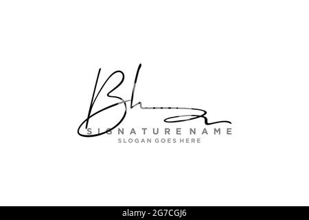 BH Buchstabe Unterschrift Logo Vorlage Elegantes Design Logo Zeichen Symbol Vorlage Vektor-Symbol Stock Vektor