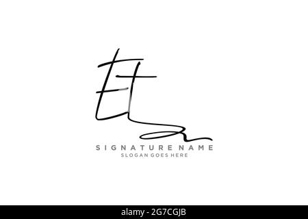 ET Buchstabe Unterschrift Logo Vorlage Elegantes Design Logo Zeichen Symbol Vorlage Vektor-Symbol Stock Vektor