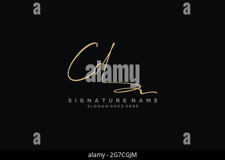 CD Letter Signature Logo Vorlage Elegantes Design Logo Zeichen Symbol Vorlage Vektor-Symbol Stock Vektor