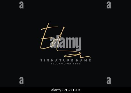 Ed Letter Signature Logo Vorlage Elegantes Design Logo Zeichen Symbol Vorlage Vektor-Symbol Stock Vektor