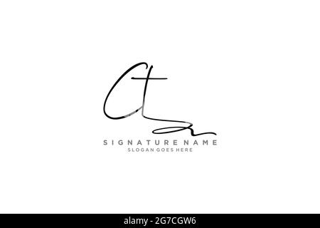 CT Letter Signature Logo Vorlage Elegantes Design Logo Zeichen Symbol Vorlage Vektor-Symbol Stock Vektor
