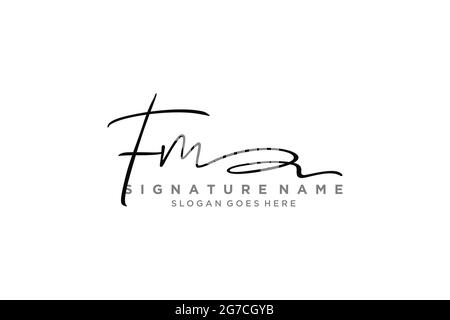 FM Buchstabe Unterschrift Logo Vorlage elegantes Design Logo Zeichen Symbol Vorlage Vektor-Symbol Stock Vektor