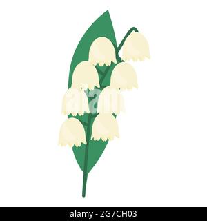 maiglöckchen-Ikone isolierte Vektorgrafik. Mai-Lilie blüht Stock Vektor