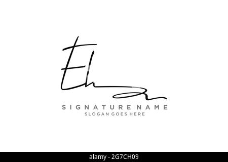 Eh Brief Unterschrift Logo Vorlage Elegantes Design Logo Zeichen Symbol Vorlage Vektor-Symbol Stock Vektor