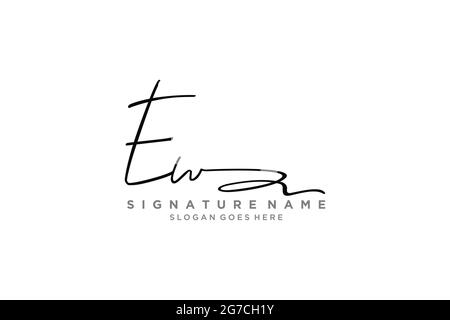 EW Letter Signature Logo Vorlage Elegantes Design Logo Zeichen Symbol Vorlage Vektor-Symbol Stock Vektor