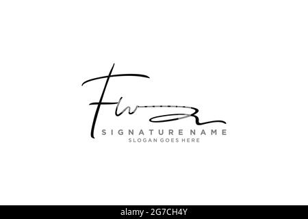 FW Buchstabe Unterschrift Logo Vorlage Elegantes Design Logo Zeichen Symbol Vorlage Vektor-Symbol Stock Vektor