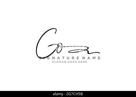 GO Letter Unterschrift Logo Vorlage Elegantes Design Logo Zeichen Symbol Vorlage Vektor-Symbol Stock Vektor