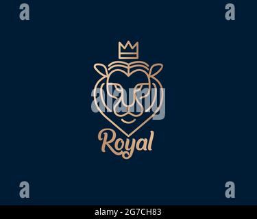 Lion Royal Logo Design kann als Zeichen, Symbol oder Symbol, voll geschichteten Vektor und einfach zu bearbeiten und anpassen Größe und Farbe, kompatibel mit fast verwendet werden Stock Vektor
