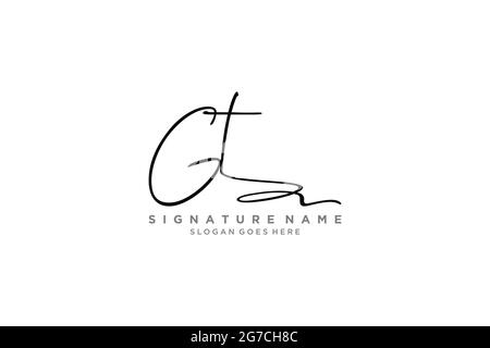 GT Buchstabe Unterschrift Logo Vorlage Elegantes Design Logo Zeichen Symbol Vorlage Vektor-Symbol Stock Vektor