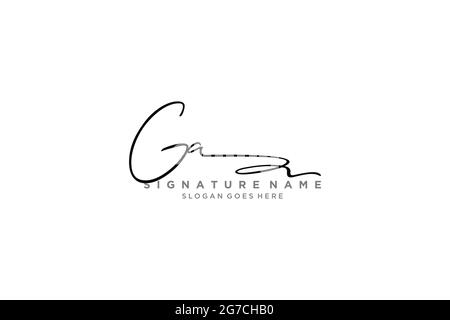 GA Buchstabe Unterschrift Logo Vorlage Elegantes Design Logo Zeichen Symbol Vorlage Vektor-Symbol Stock Vektor