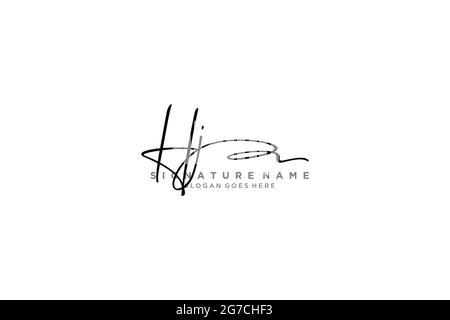 HJ Buchstabe Unterschrift Logo Vorlage Elegantes Design Logo Zeichen Symbol Vorlage Vektor-Symbol Stock Vektor