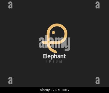 Initial Letter E Elephant Logo Design kann als Zeichen, Symbol oder Symbol verwendet werden, voll geschichteten Vektor und einfach zu bearbeiten und anpassen Größe und Farbe, kompatibel Stock Vektor