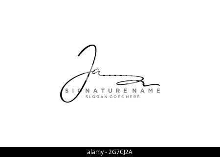 JA Buchstabe Unterschrift Logo Vorlage Elegantes Design Logo Zeichen Symbol Vorlage Vektor-Symbol Stock Vektor