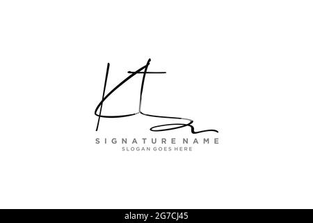 KT Buchstabe Unterschrift Logo Vorlage Elegantes Design Logo Zeichen Symbol Vorlage Vektor-Symbol Stock Vektor