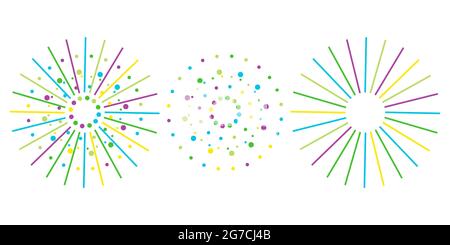 Kinder, runde Einrichtung für Kinder. Kugeln Feuerwerk Bänder. Kreisförmige Anordnung. Für die Dekoration von Kindern Design einer Party Banner Postkarte Einladung Urlaub. Vektorgrafik Stock Vektor