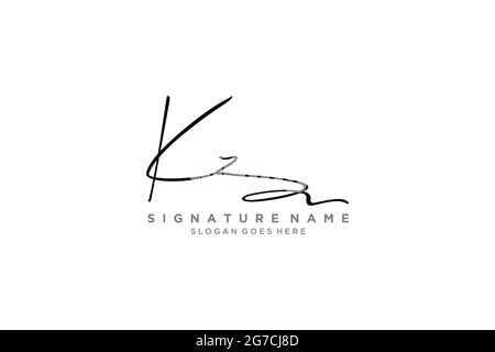 KZ Buchstabe Unterschrift Logo Vorlage Elegantes Design Logo Zeichen Symbol Vorlage Vektor-Symbol Stock Vektor