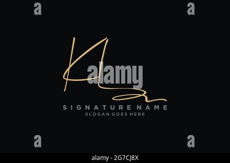 KL Letter Signature Logo Vorlage Elegantes Design Logo Zeichen Symbol Vorlage Vektor-Symbol Stock Vektor