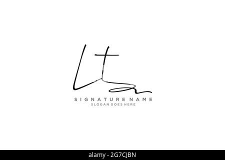 LT Buchstabe Unterschrift Logo Vorlage Elegantes Design Logo Zeichen Symbol Vorlage Vektor-Symbol Stock Vektor