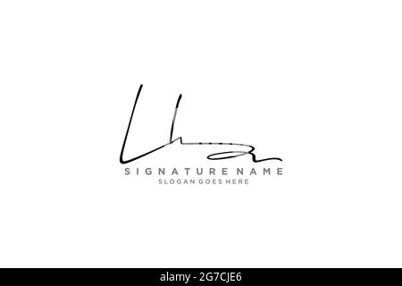 LH Buchstabe Unterschrift Logo Vorlage Elegantes Design Logo Zeichen Symbol Vorlage Vektor-Symbol Stock Vektor