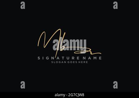 MB Brief Unterschrift Logo Vorlage Elegantes Design Logo Zeichen Symbol Vorlage Vektor-Symbol Stock Vektor