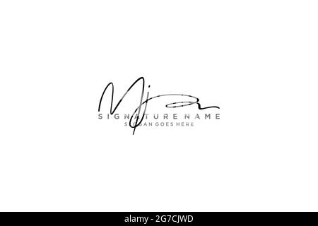 MJ Letter Signature Logo Vorlage Elegantes Design Logo Zeichen Symbol Vorlage Vektor-Symbol Stock Vektor