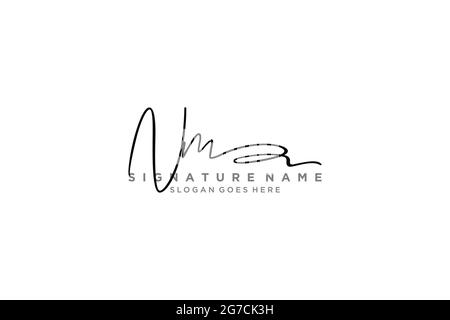 NM Buchstabe Unterschrift Logo Vorlage Elegantes Design Logo Zeichen Symbol Vorlage Vektor-Symbol Stock Vektor