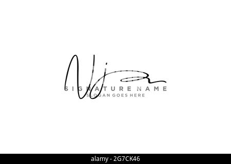 NJ Letter Signature Logo Vorlage Elegantes Design Logo Zeichen Symbol Vorlage Vektor-Symbol Stock Vektor