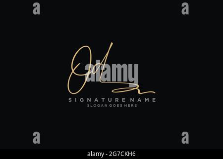 OD Buchstabe Unterschrift Logo Vorlage Elegantes Design Logo Zeichen Symbol Vorlage Vektor-Symbol Stock Vektor