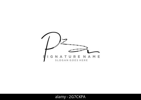 PZ Buchstabe Unterschrift Logo Vorlage Elegantes Design Logo Zeichen Symbol Vorlage Vektor-Symbol Stock Vektor