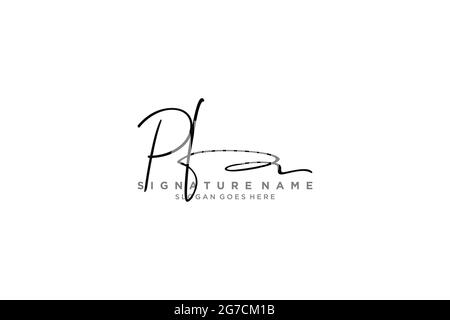 PF Buchstabe Unterschrift Logo Vorlage Elegantes Design Logo Zeichen Symbol Vorlage Vektor-Symbol Stock Vektor