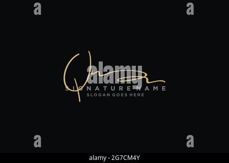 QN Letter Signature Logo Vorlage Elegantes Design Logo Zeichen Symbol Vorlage Vektor-Symbol Stock Vektor