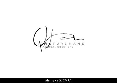 QJ Letter Signature Logo Vorlage Elegantes Design Logo Zeichen Symbol Vorlage Vektor-Symbol Stock Vektor