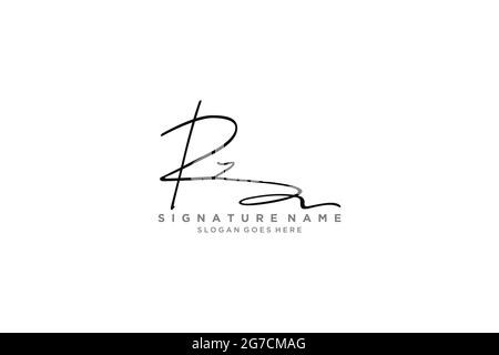 RZ Buchstabe Unterschrift Logo Vorlage Elegantes Design Logo Zeichen Symbol Vorlage Vektor-Symbol Stock Vektor