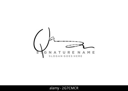 QA Letter Signature Logo Vorlage Elegantes Design Logo Zeichen Symbol Vorlage Vektor-Symbol Stock Vektor