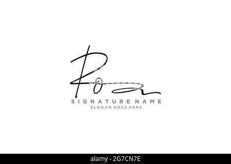 RO Buchstabe Unterschrift Logo Vorlage Elegantes Design Logo Zeichen Symbol Vorlage Vektor-Symbol Stock Vektor