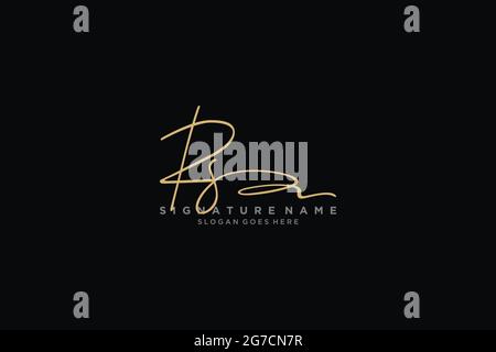 RS Buchstabe Unterschrift Logo Vorlage Elegantes Design Logo Zeichen Symbol Vorlage Vektor-Symbol Stock Vektor