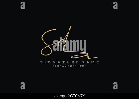 SD Letter Signature Logo Vorlage Elegantes Design Logo Zeichen Symbol Vorlage Vektor-Symbol Stock Vektor