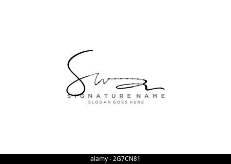 SW Letter Signature Logo Vorlage Elegantes Design Logo Zeichen Symbol Vorlage Vektor-Symbol Stock Vektor