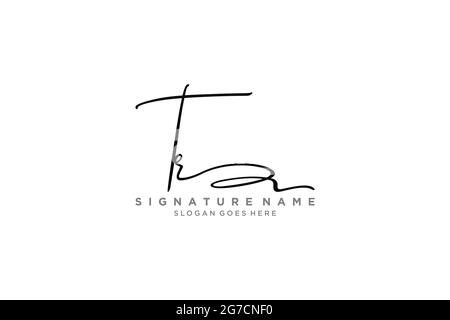 TR Buchstabe Unterschrift Logo Vorlage Elegantes Design Logo Zeichen Symbol Vorlage Vektor-Symbol Stock Vektor