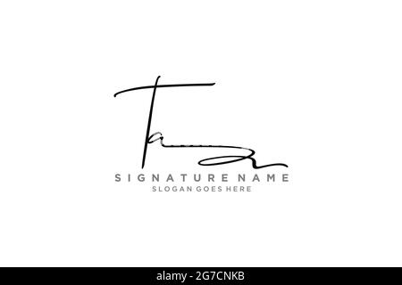 TA Brief Unterschrift Logo Vorlage Elegantes Design Logo Zeichen Symbol Vorlage Vektor-Symbol Stock Vektor