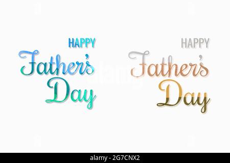 Happy Fathers Day Inschrift für Postkarte, Glückwünsche, aus Aquarellbuchstaben, Handzeichnung. Vektorgrafik Stock Vektor