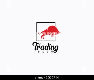 OX Trading Logo Design kann als Zeichen, Symbol oder Symbol, voll geschichteten Vektor und einfach zu bearbeiten und anpassen Größe und Farbe, kompatibel mit fast verwendet werden Stock Vektor