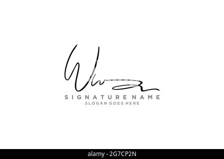 WW Letter Signature Logo Template Elegantes Design Logo Zeichen Symbol Vorlage Vektor-Symbol Stock Vektor