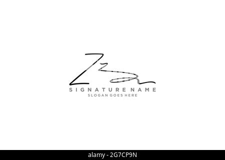 ZZ Buchstabe Unterschrift Logo Vorlage Elegantes Design Logo Zeichen Symbol Vorlage Vektor-Symbol Stock Vektor