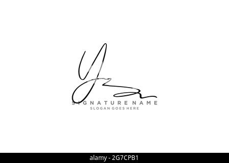 YZ Buchstabe Unterschrift Logo Vorlage Elegantes Design Logo Zeichen Symbol Vorlage Vektor-Symbol Stock Vektor