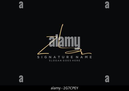 ZL Buchstabe Unterschrift Logo Vorlage Elegantes Design Logo Zeichen Symbol Vorlage Vektor-Symbol Stock Vektor