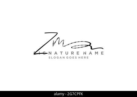 ZM Buchstabe Unterschrift Logo Vorlage Elegantes Design Logo Zeichen Symbol Vorlage Vektor-Symbol Stock Vektor