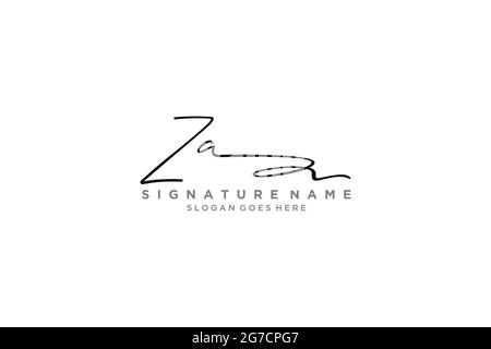 ZA Letter Signature Logo Template Elegantes Design Logo Zeichen Symbol Vorlage Vektor-Symbol Stock Vektor