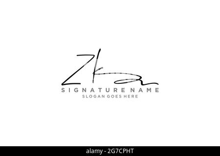 ZK Buchstabe Unterschrift Logo Vorlage Elegantes Design Logo Zeichen Symbol Vorlage Vektor-Symbol Stock Vektor